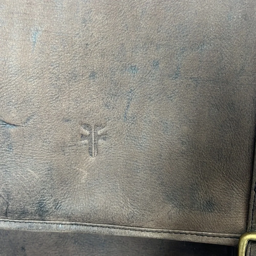 Frye Dark Brown Leather Briefcase Laptop Messenger Bag MARKS